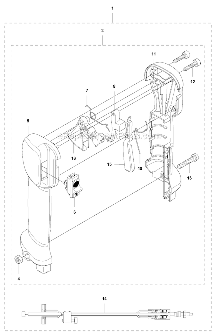 Throttle Controls Diagram and Parts List for 243R 2012-03 Husqvarna Brush Cutter