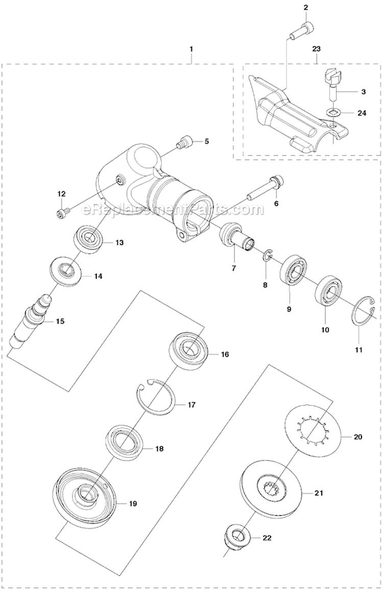 Bevel Gear Diagram and Parts List for 243R 2012-03 Husqvarna Brush Cutter