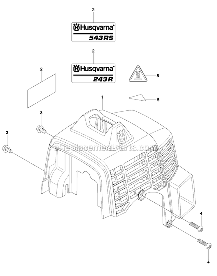 Cylinder Cover Diagram and Parts List for 243R 2012-03 Husqvarna Brush Cutter