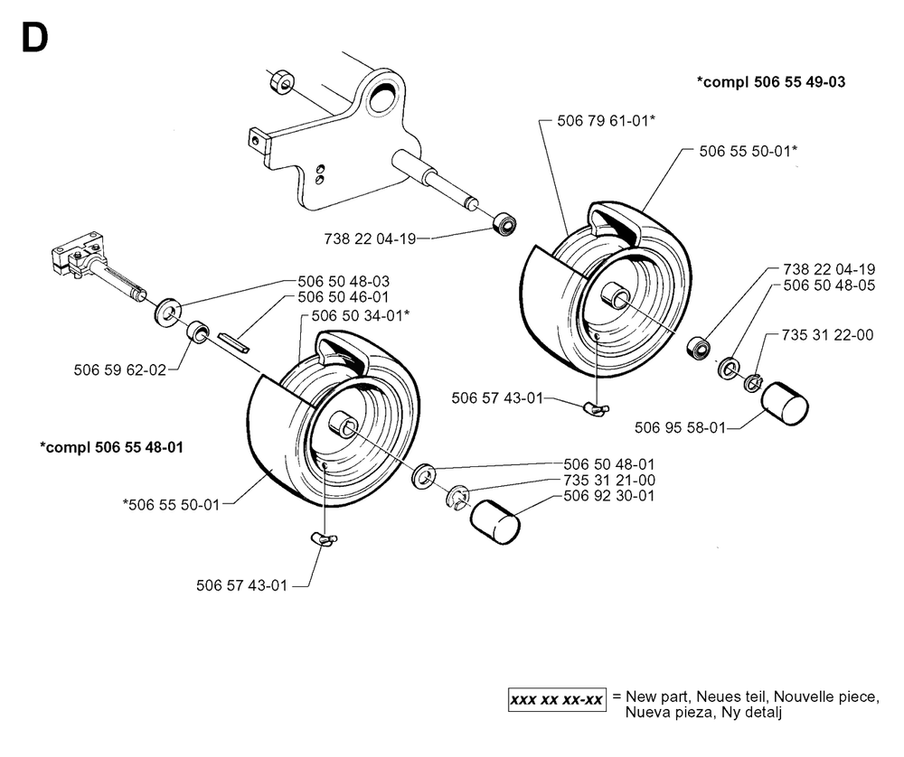 Fuel Tank, Starter And Air Filter Diagram and Parts List for R970HST 1998-03 Husqvarna Lawn Tractor