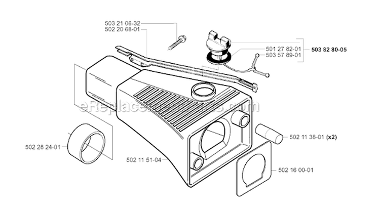 Fuel Tank Diagram and Parts List for 245EPA 2001-01 Husqvarna Brush Cutter