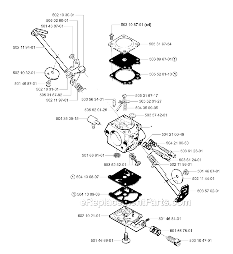Carburetor Details (Walbro Wt 99) Diagram and Parts List for 245EPA 2001-01 Husqvarna Brush Cutter