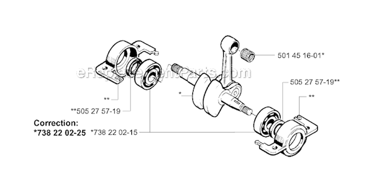 Crankshaft Diagram and Parts List for 245EPA 2001-01 Husqvarna Brush Cutter