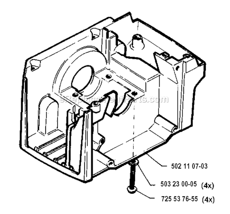 Crankcase Diagram and Parts List for 245RX 1994-04 Husqvarna Brush Cutter