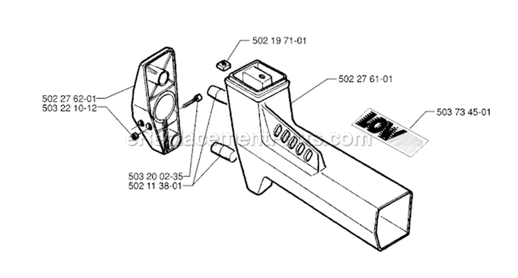 Tower Diagram and Parts List for 245RX 1996-06 Husqvarna Brush Cutter