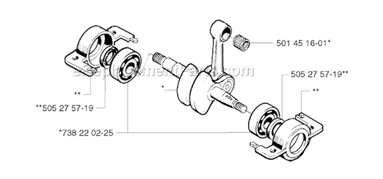 Crankshaft Diagram and Parts List for 245RX 2002-08 Husqvarna Brush Cutter