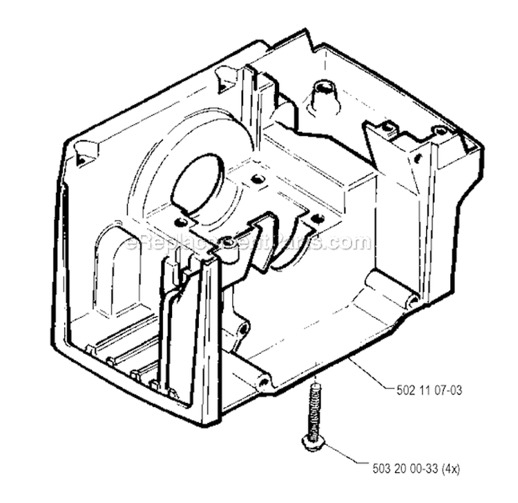 Crankcase Diagram and Parts List for 245R 1990-01 Husqvarna Brush Cutter