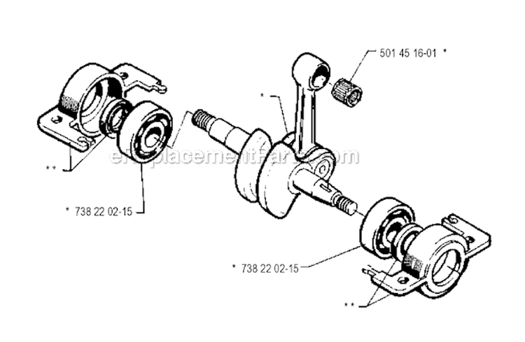 Crankshaft Diagram and Parts List for 245R 1990-01 Husqvarna Brush Cutter
