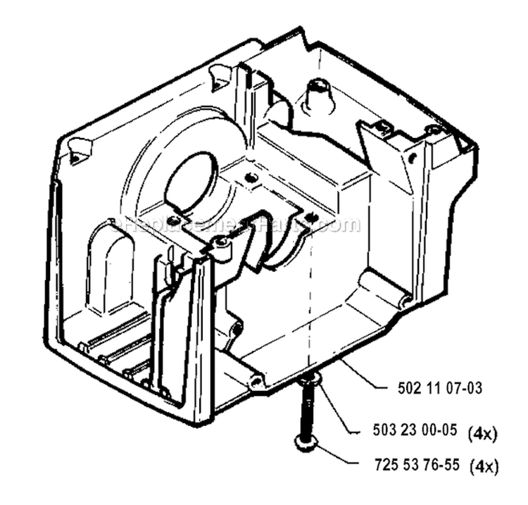 Crankcase Diagram and Parts List for 245R 1994-04 Husqvarna Brush Cutter