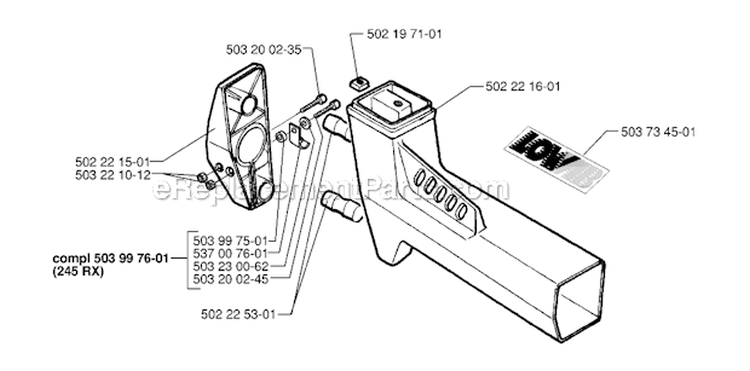 Tower Diagram and Parts List for 245R 1998-10 Husqvarna Brush Cutter
