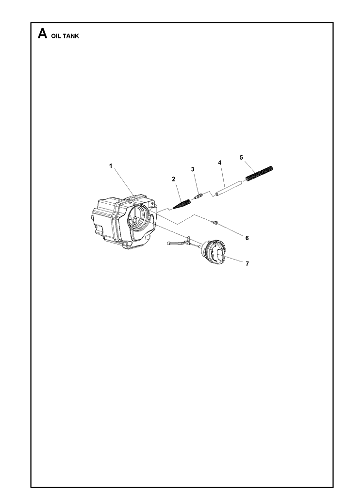 Oil Tank Diagram and Parts List for 120I 20170200001-20180499999 Husqvarna Chainsaw