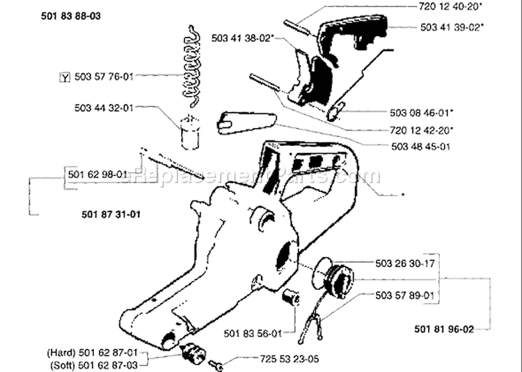 Page K Diagram and Parts List for 246 1994-12 Husqvarna Chainsaw