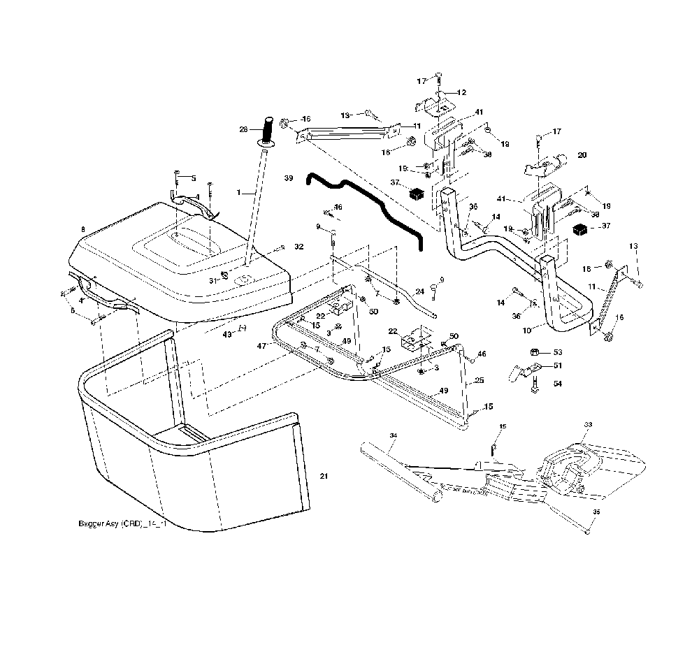 Bagger Diagram and Parts List for CTH200TWIN (96061022600)(2007-10) Husqvarna Lawn Tractor