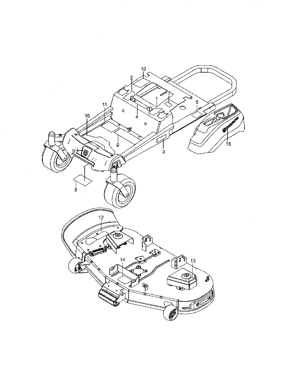 Decals Diagram and Parts List for 967262401-00  Husqvarna Lawn Mower