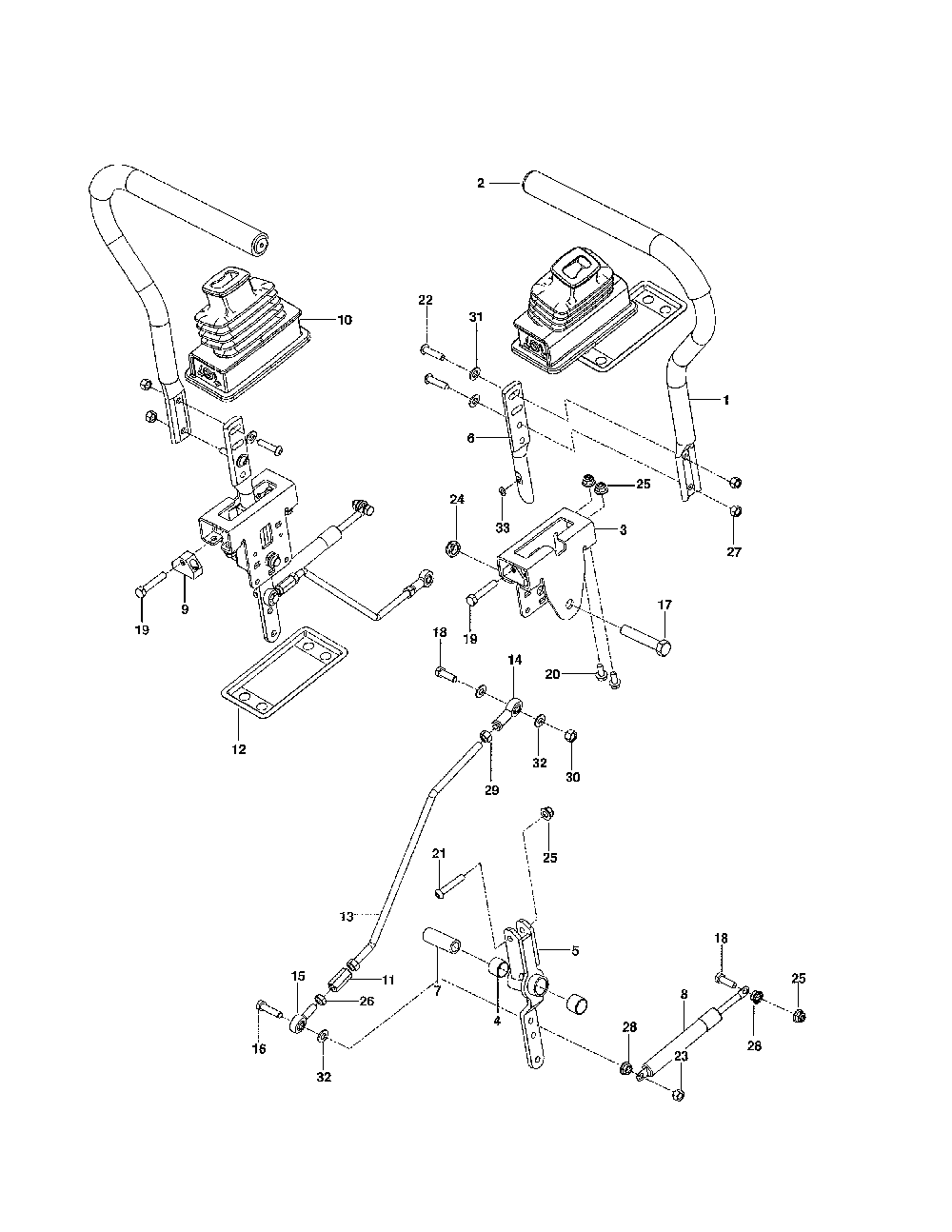 Steering Diagram and Parts List for 967323903-00  Husqvarna Lawn Mower