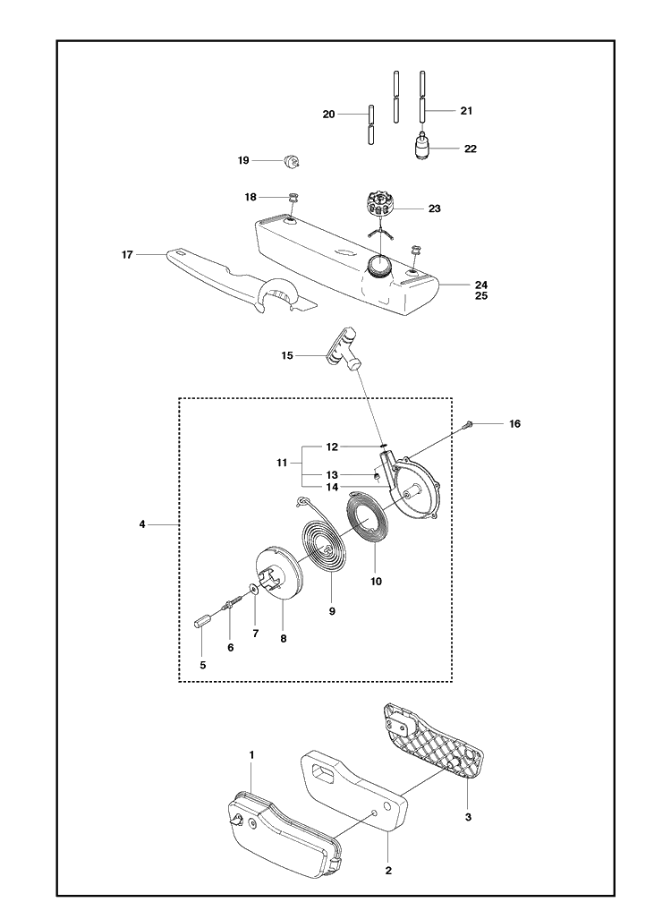 Fuel Tank 2 Diagram and Parts List for 356BT  Husqvarna Leaf Blower / Vacuum