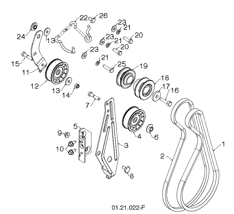 Chassis, Engine And Pulleys 2 Diagram and Parts List for 1827EXLT (96193007701)(2012-09) Husqvarna Snow Blower