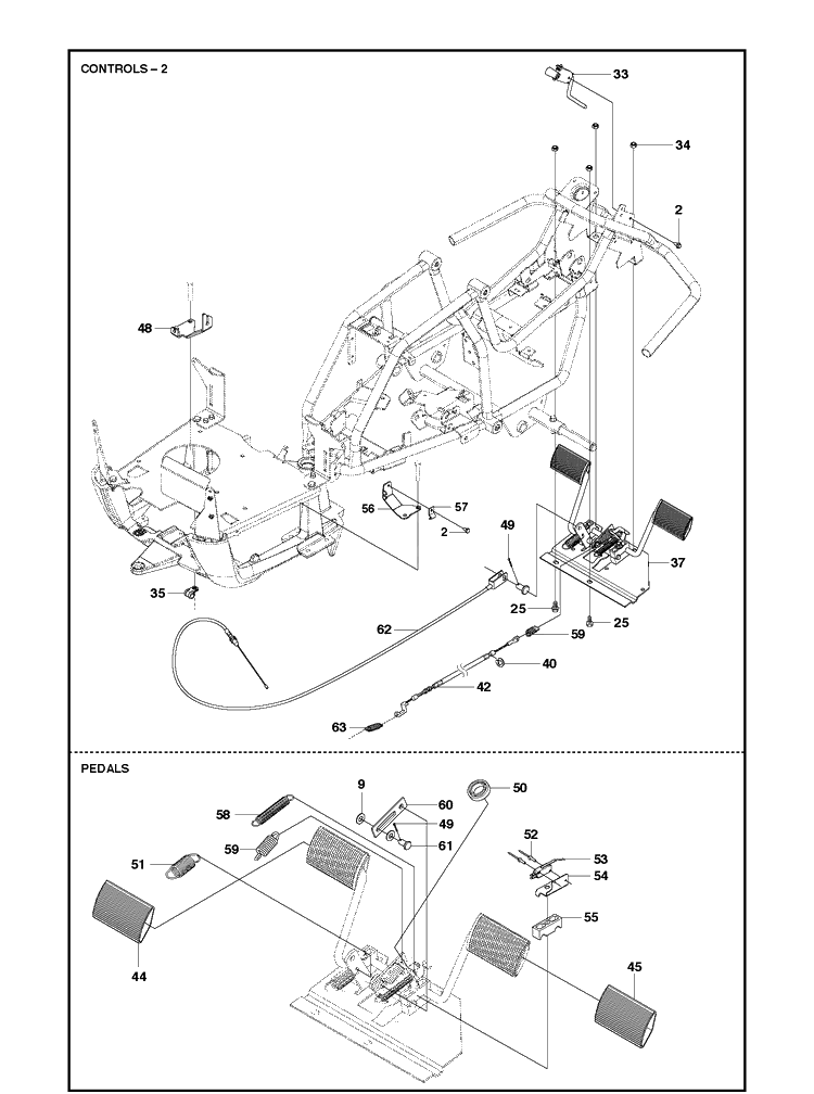 Controls 2 Diagram and Parts List for R112C5 (967178502)(2021-01) Husqvarna Lawn Mower