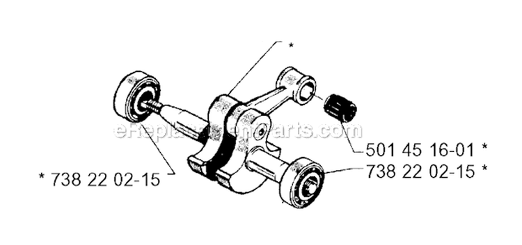 Crankshaft Diagram and Parts List for 250RX 1995-10 Husqvarna Brush Cutter
