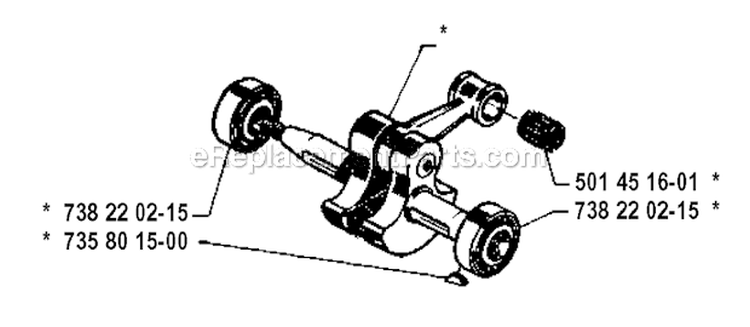 Crankshaft Diagram and Parts List for 250R 1994-10 Husqvarna Brush Cutter