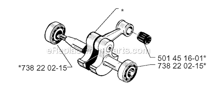 Crankshaft Diagram and Parts List for 250R 1997-08 Husqvarna Brush Cutter