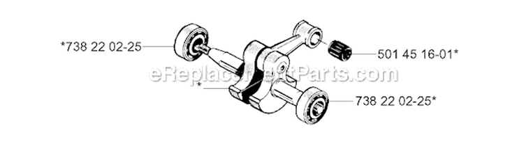 Crankshaft Diagram and Parts List for 250R 2001-05 Husqvarna Brush Cutter