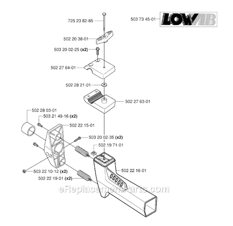 Tower Diagram and Parts List for 250R 2006-01 Husqvarna Brush Cutter