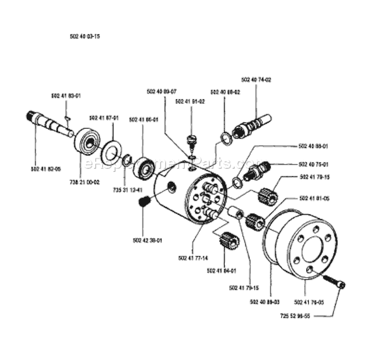 Page J Diagram and Parts List for 250PS 250 PS 1994-02 Husqvarna Pole Saw