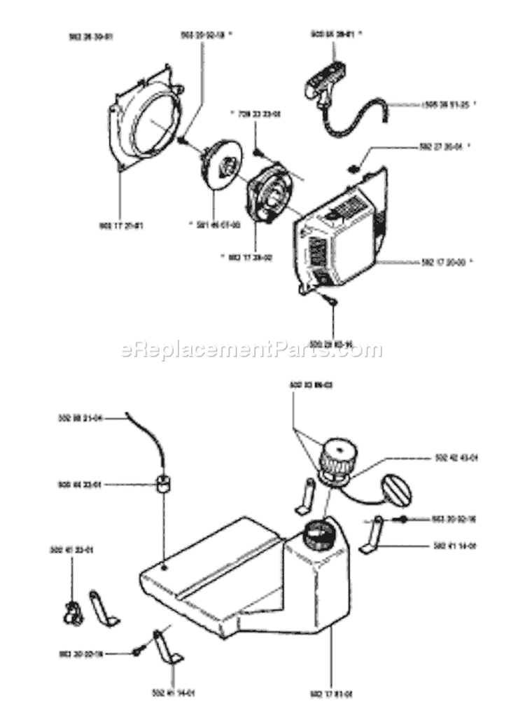 Page P Diagram and Parts List for 250PS 250 PS 1994-02 Husqvarna Pole Saw