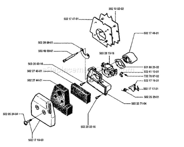 Page B Diagram and Parts List for 250PS 250 PS 1994-02 Husqvarna Pole Saw