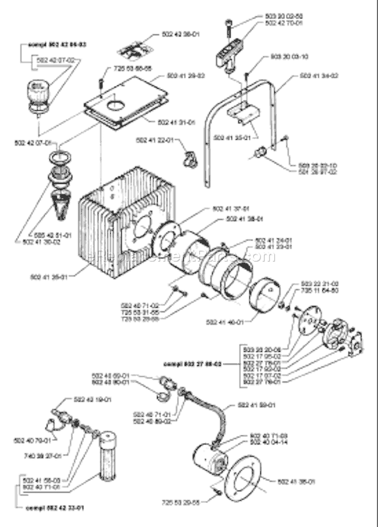 Page K Diagram and Parts List for 250PS 250 PS 1996-02 Husqvarna Pole Saw