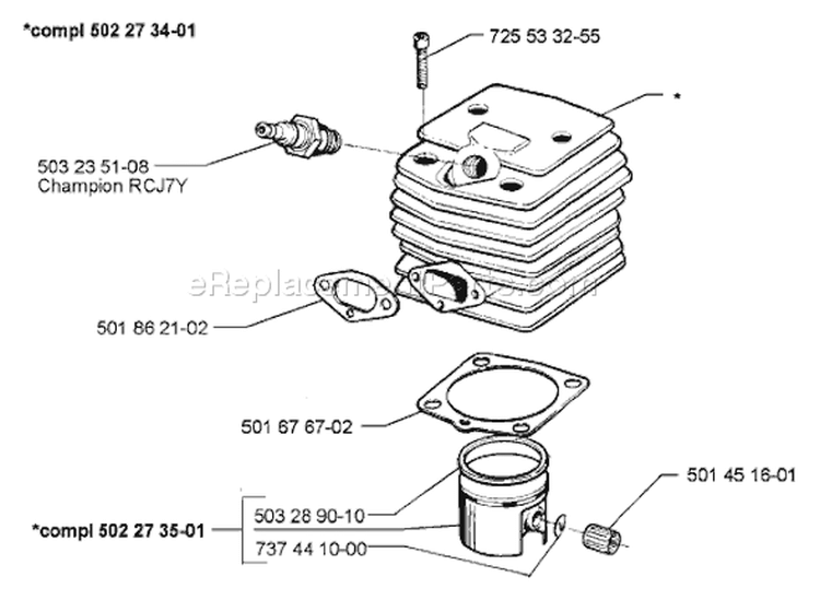 Page L Diagram and Parts List for 250PS 250 PS 1996-02 Husqvarna Pole Saw