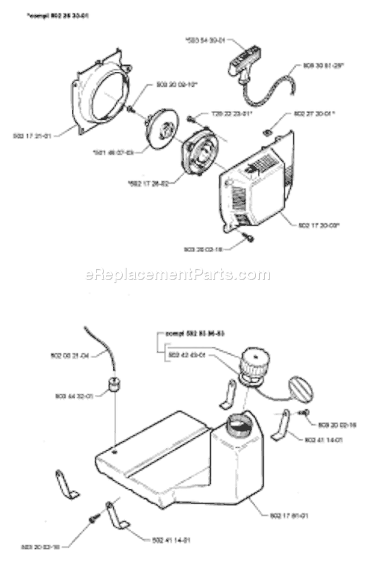 Page O Diagram and Parts List for 250PS 250 PS 1996-02 Husqvarna Pole Saw