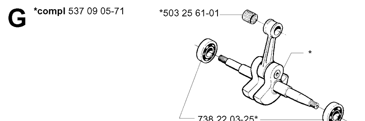 Crankshaft 2 Diagram and Parts List for 395XP/ (XPG)(20051800001-20070100000) Husqvarna Chainsaw