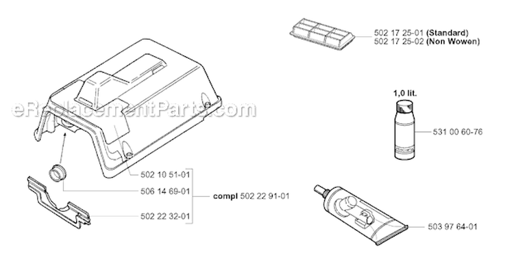 Accessories 2 Diagram and Parts List for 252RX 2001-05 Husqvarna Brush Cutter