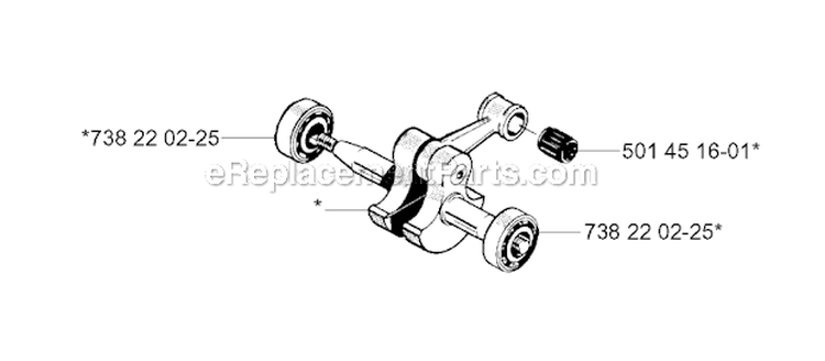 Crankshaft Diagram and Parts List for 252RX 2001-05 Husqvarna Brush Cutter