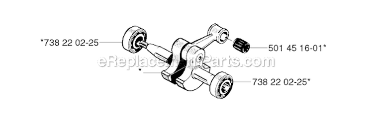 Crankshaft Diagram and Parts List for 252RX 2002-08 Husqvarna Brush Cutter