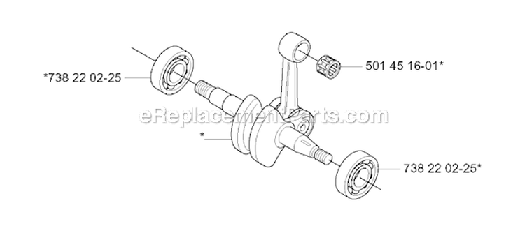 Crankshaft Diagram and Parts List for 252RX 2006-01 Husqvarna Brush Cutter
