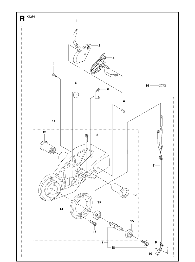 Rail Diagram and Parts List for K1270 (K1270 Rail)(2016-07) Husqvarna Table Saw Accessories