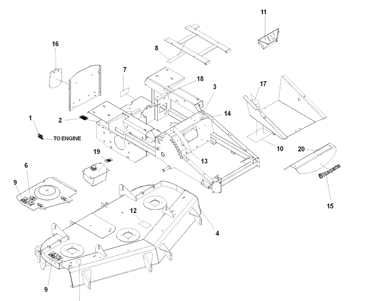 Decals Diagram and Parts List for IZ5225TXPKOA (968999307)(2007-04) Husqvarna Lawn Mower
