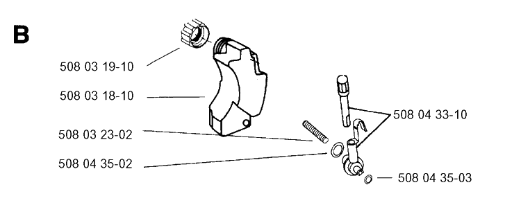 Fuel Tank Diagram and Parts List for 16 19954000001-19991400000 Husqvarna Chainsaw