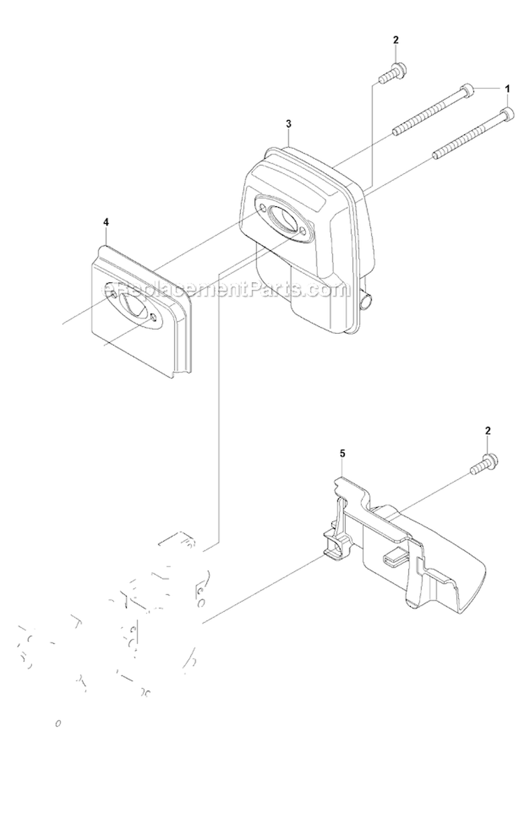 Muffler Diagram and Parts List for 253RB 2010-03 Husqvarna Brush Cutter