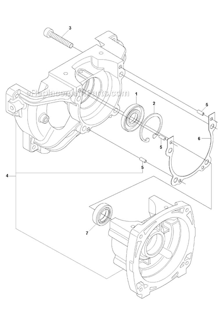Crankcase Diagram and Parts List for 253RB 2010-03 Husqvarna Brush Cutter