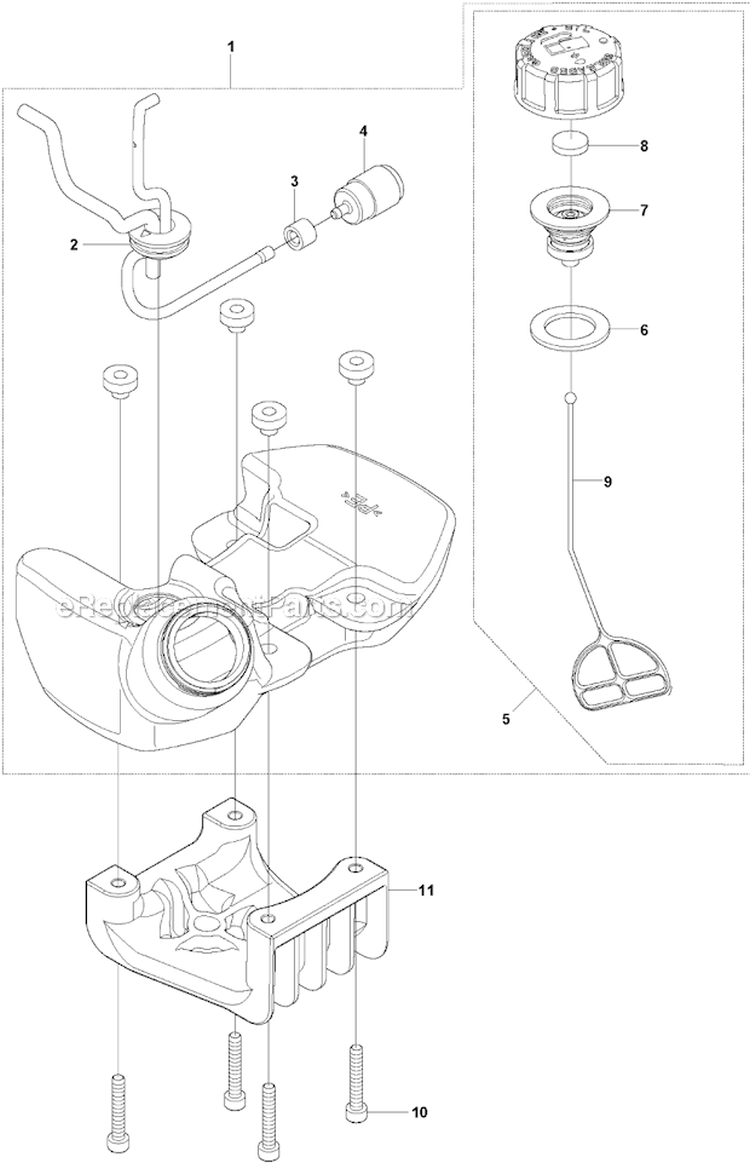 Fuel Tank Diagram and Parts List for 253RB 2010-03 Husqvarna Brush Cutter