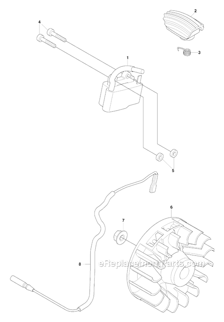 Ignition System Diagram and Parts List for 253RJ 2009-04 Husqvarna Brush Cutter