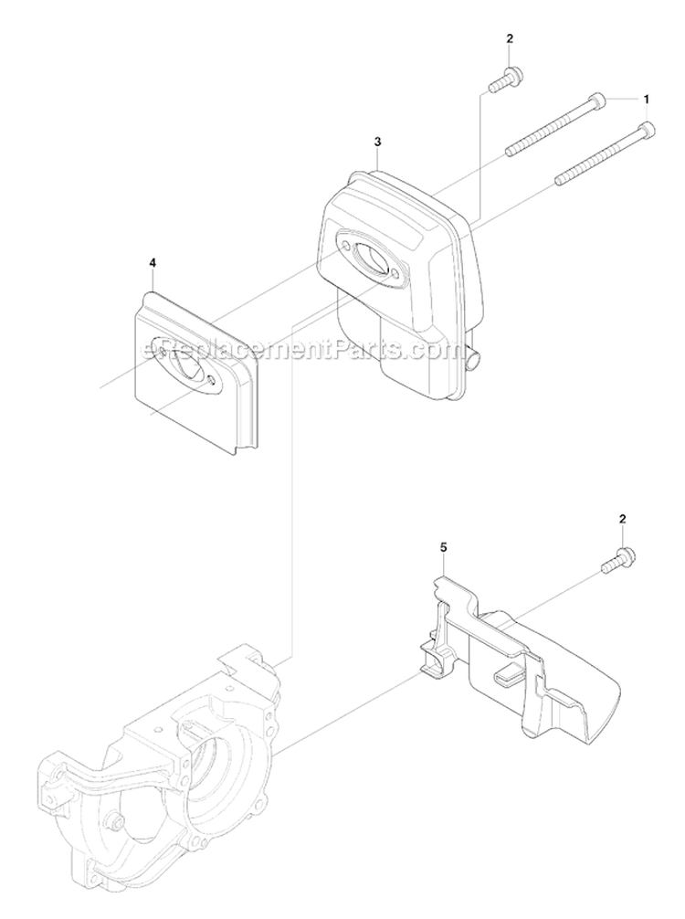 Muffler Diagram and Parts List for 253RJ 2009-04 Husqvarna Brush Cutter