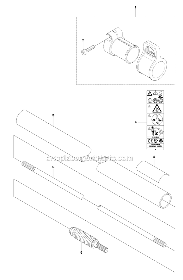 Shaft Diagram and Parts List for 253RJ 2009-04 Husqvarna Brush Cutter