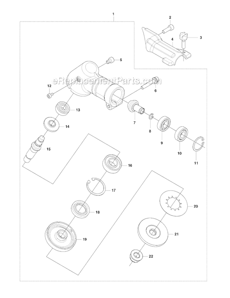 Bevel Gear Diagram and Parts List for 253RJ 2009-04 Husqvarna Brush Cutter