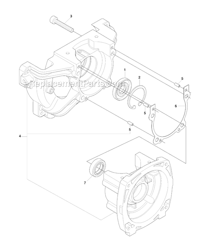 Crankcase Diagram and Parts List for 253RJ 2009-04 Husqvarna Brush Cutter