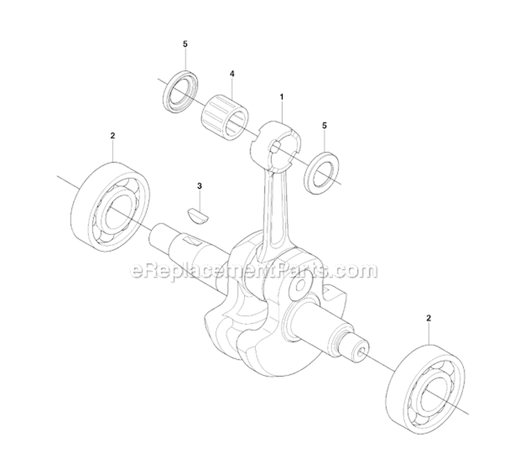 Crankshaft Diagram and Parts List for 253RJ 2009-04 Husqvarna Brush Cutter